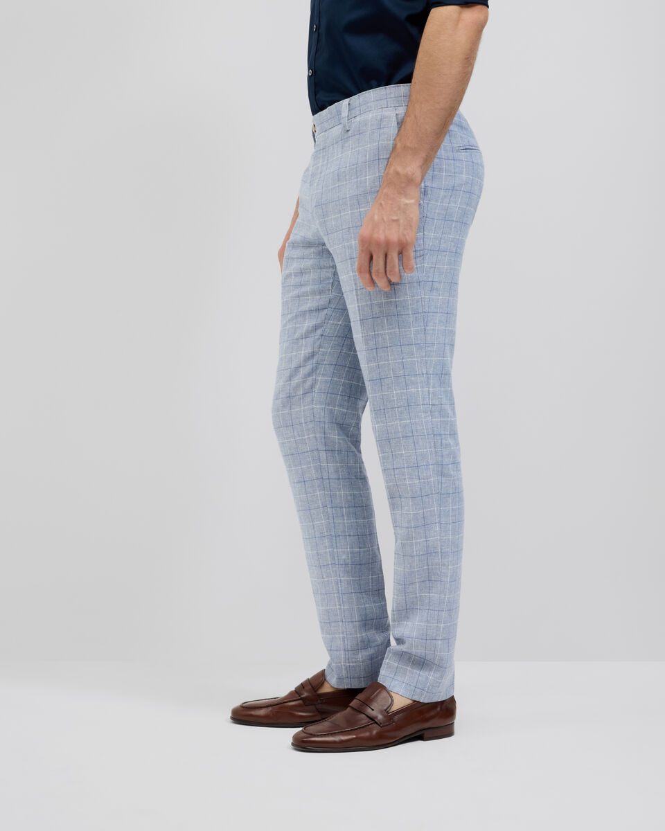 Windowpane Check Tailored Pant, Blue, hi-res